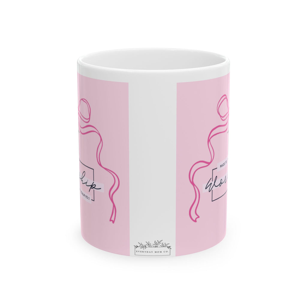 Pink Bow Worship Mug🎀 — 11oz