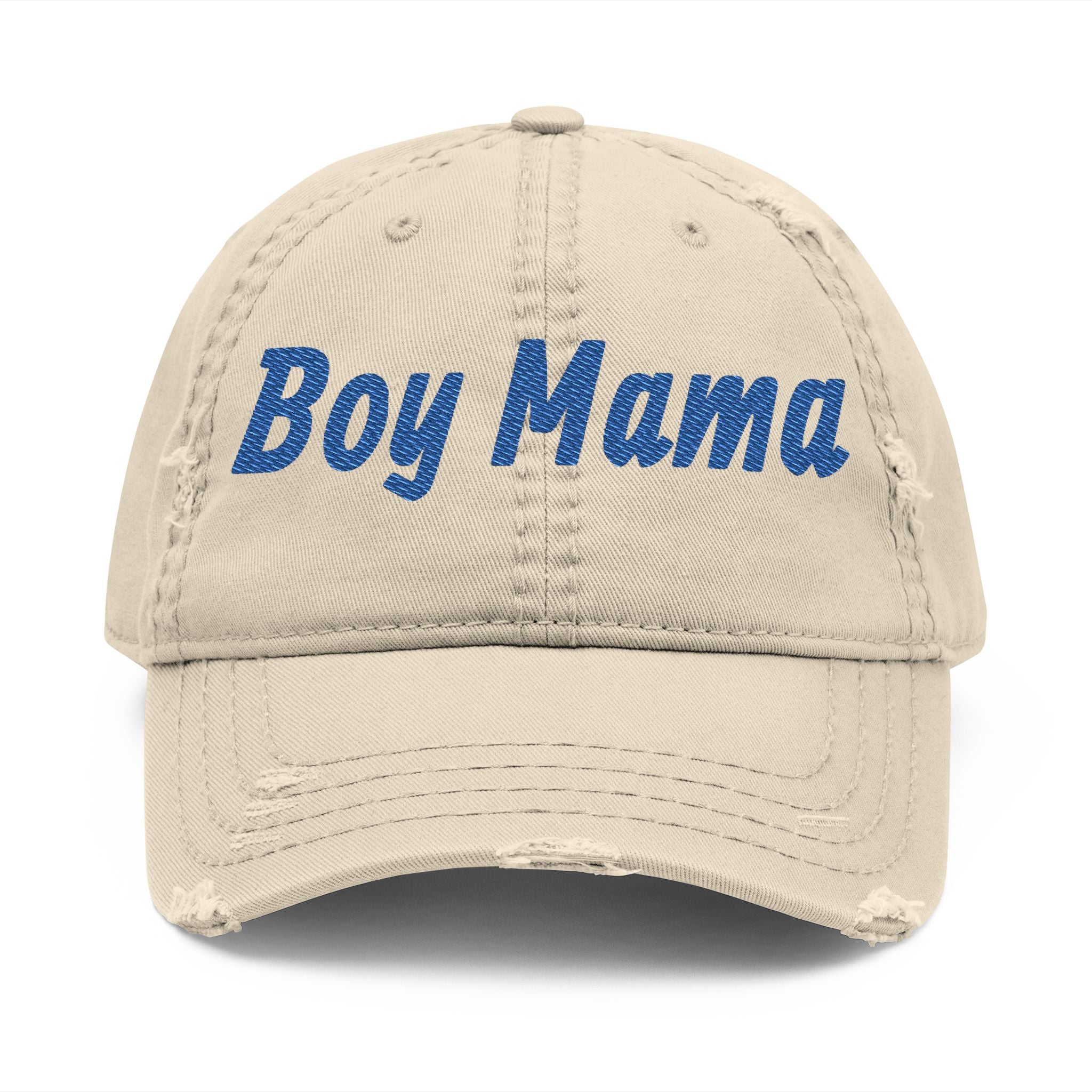 Boy Mama Distressed Embroidered Hat