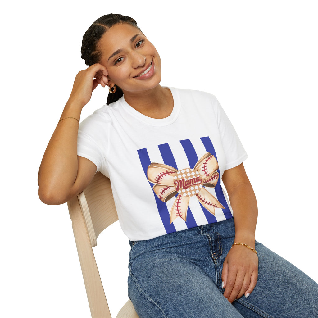 Mama Baseball Bow T-Shirt