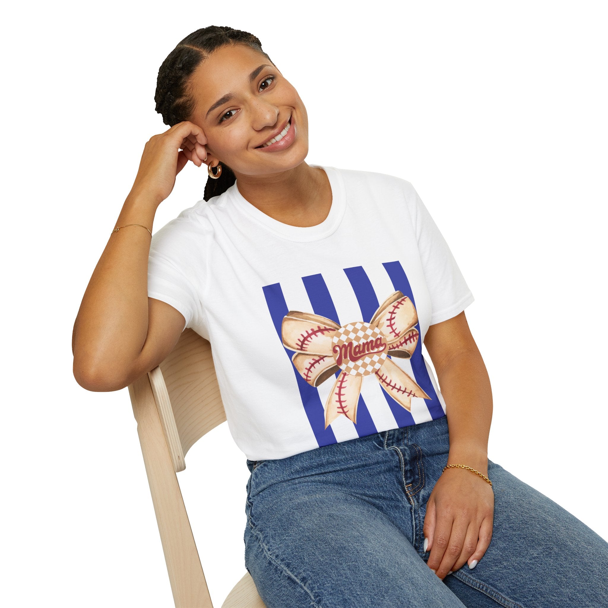Mama Baseball Bow T-Shirt