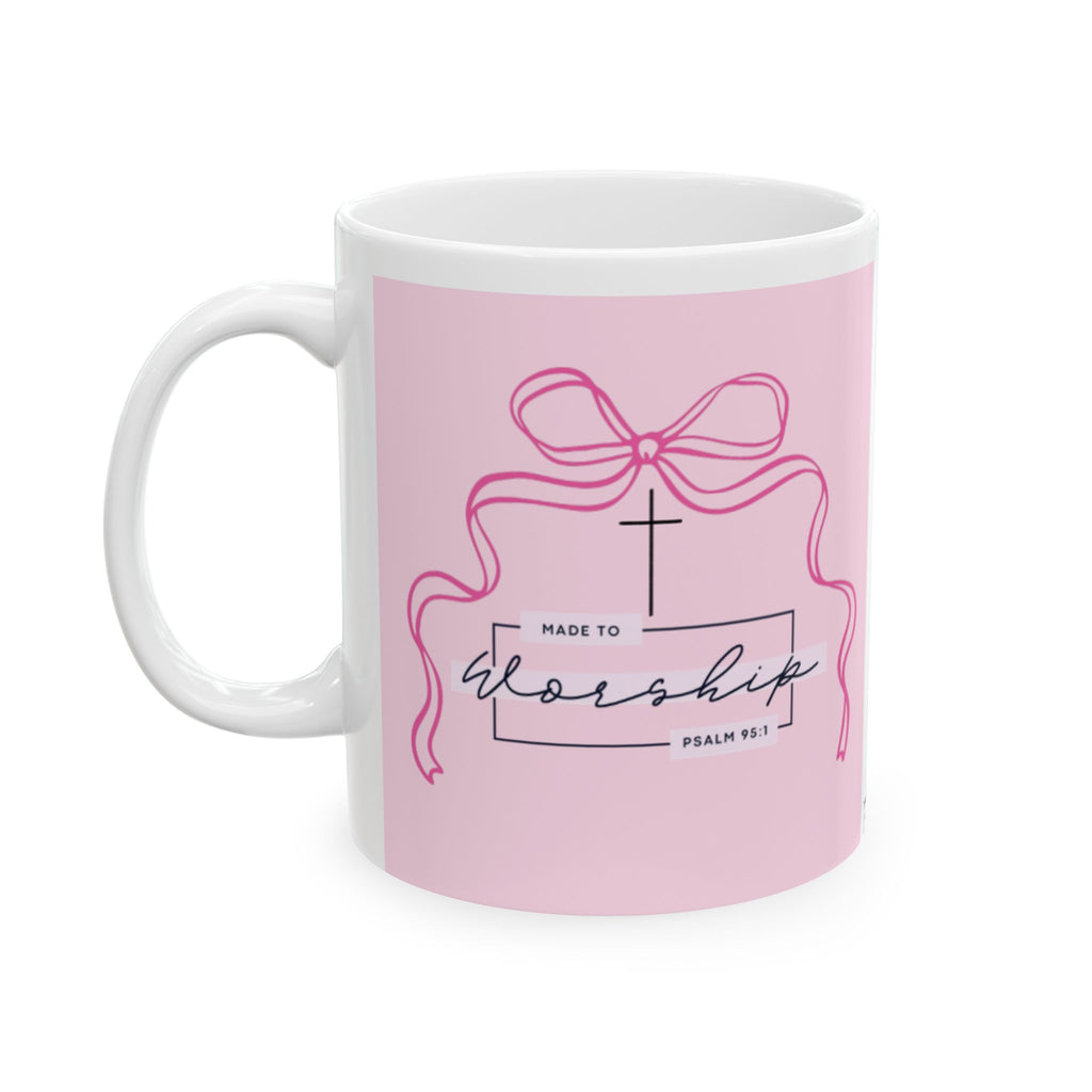 Pink Bow Worship Mug🎀 — 11oz